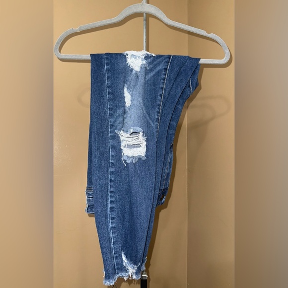 🌼 RUE 21 Curvy High-Rise ankle Jeggings Ripped Dark Blue Skinny Jeans. Size 16.🌼 - Picture 4 of 5
